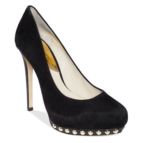 michael kors black and silver pumps|Michael Kors black suede pumps.